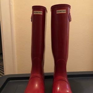 Red Hunter Rain boots